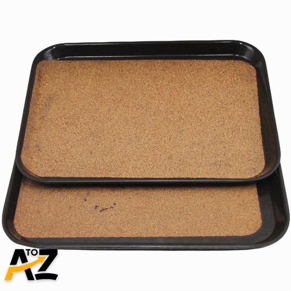 Lot of 2 Silite 1410 Cork Bottom Hard Plastic Serving Tray 13 3/4" x 10 1/2" - Picture 2 of 11